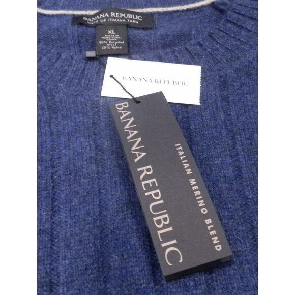 Banana Republic Italian Merino Wool Blend Blue Men's Size XL NWT - Picture 3 of 3